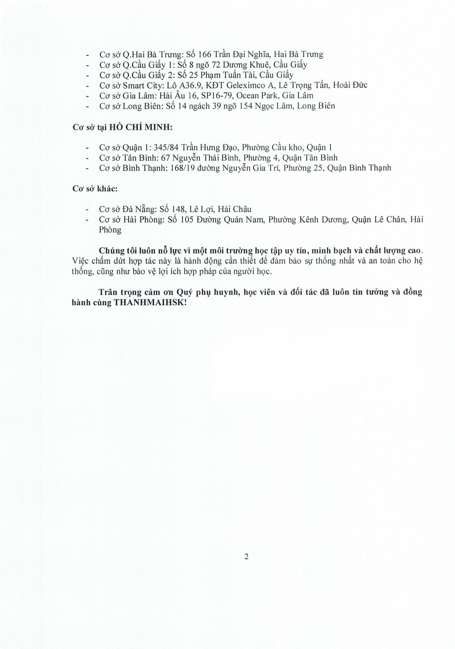 Thời điểm chấm dứt hợp tác 2