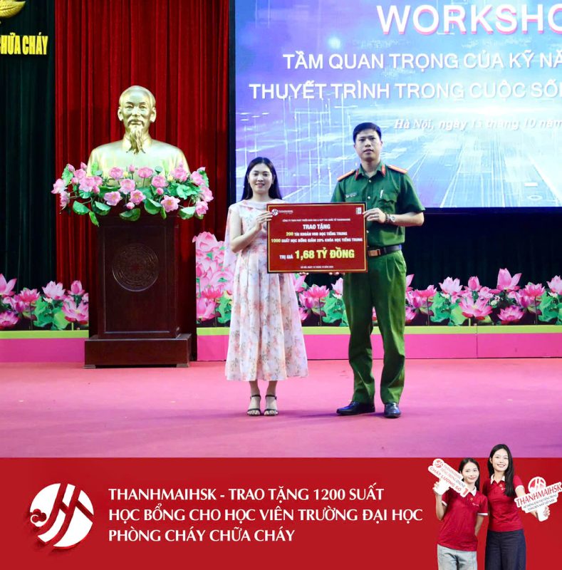 THANHMAIHSK TRAO 1.000 SUẤT HỌC BỔNG VÀ 200 TÀI KHOẢN VOD HỌC TIẾNG TRUNG CHO HỌC VIÊN TRƯỜNG ĐẠI HỌC PHÒNG CHÁY CHỮA CHÁY