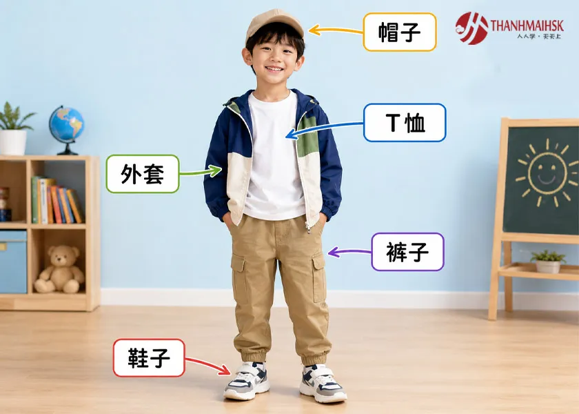 Từ vựng tiếng trung quần áo trẻ em dễ nhớ Từ vựng tiếng trung quần áo trẻ em dễ nhớ