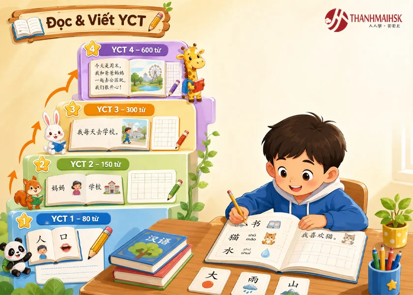 Phần thi đọc và viết trong YCT Phần thi đọc và viết trong YCT