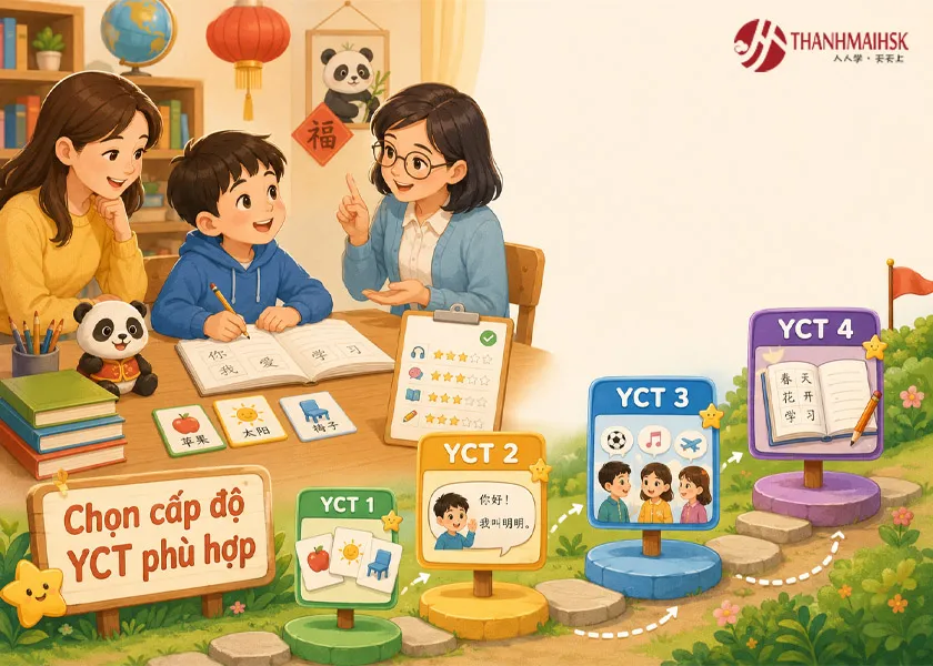 Cách lựa chọn cấp độ YCT phù hợp với trẻ Cách lựa chọn cấp độ YCT phù hợp với trẻ