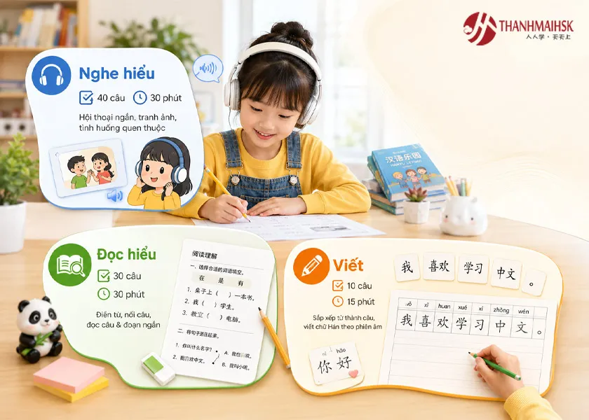 Cấu trúc bài thi YCT 4 Cấu trúc bài thi YCT 4