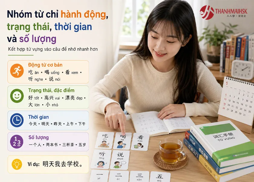 Nhóm từ chỉ hành động, trạng thái, thời gian và số lượng Nhóm từ chỉ hành động, trạng thái, thời gian và số lượng