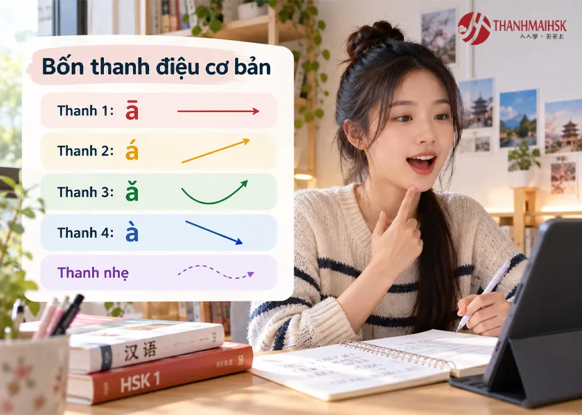 Bốn thanh điệu cơ bản của HSK 1 Bốn thanh điệu cơ bản của HSK 1