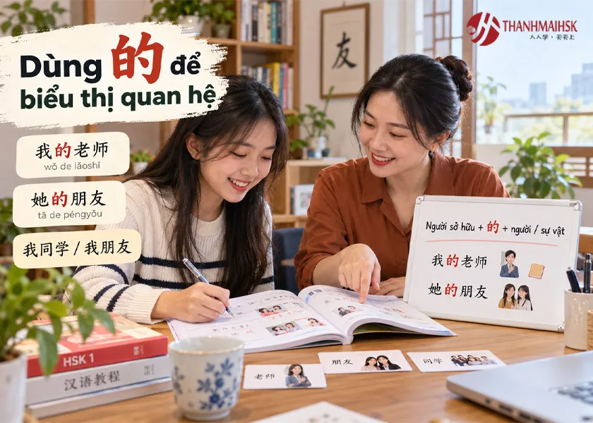 Dùng 的 để biểu thị quan hệ Dùng 的 để biểu thị quan hệ