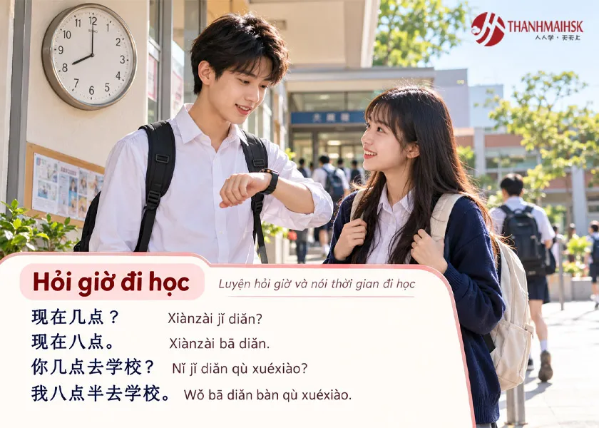 mẫu hội thoại tiếng trung Hỏi giờ đi học mẫu hội thoại tiếng trung Hỏi giờ đi học
